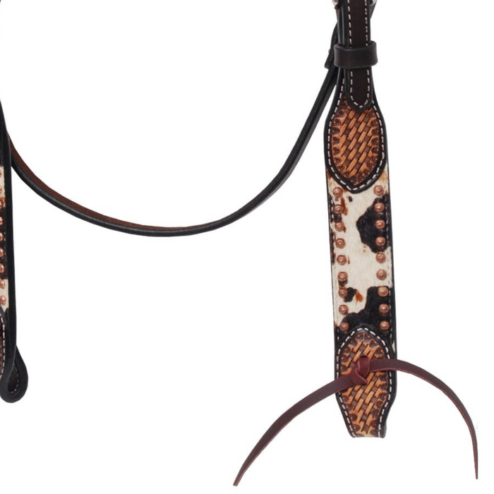 Rafter T Peppered Hide Browband Headstall