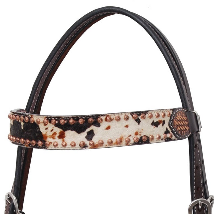 Rafter T Peppered Hide Browband Headstall