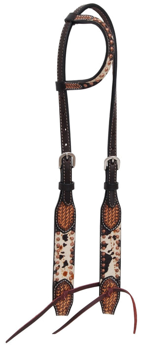 Rafter T Peppered Hide Single Ear Headstall - Jeffers - Horse Supplies > Horse Tack > Bridles & Headstalls