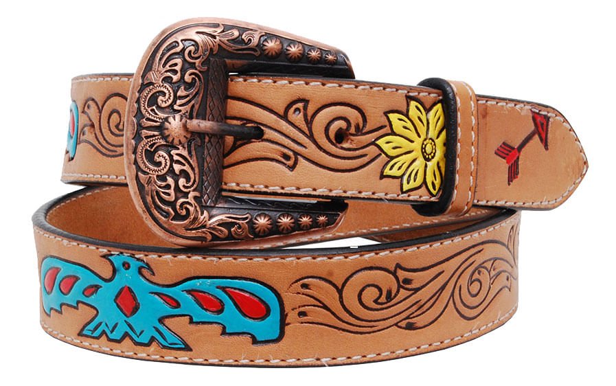 Rafter T Thunderbird Ladies Belt, Brn - Jeffers - Women > Accessories, Jewelry, Handbags