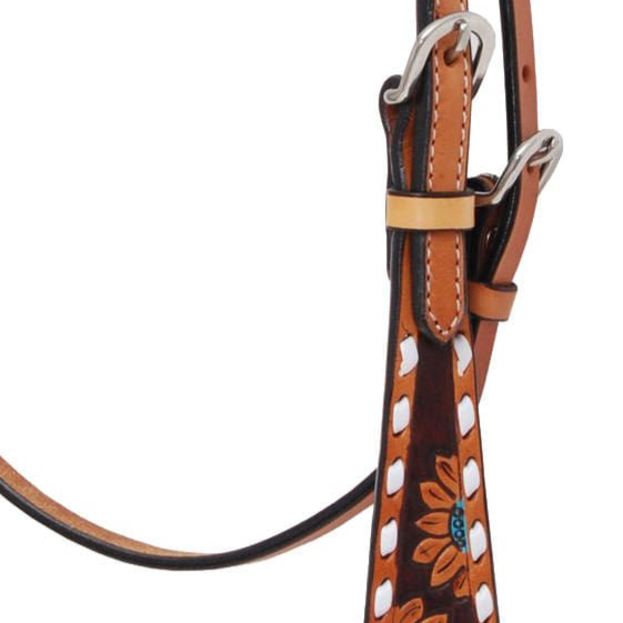 Rafter T Turquoise Sunflower Browband Headstall