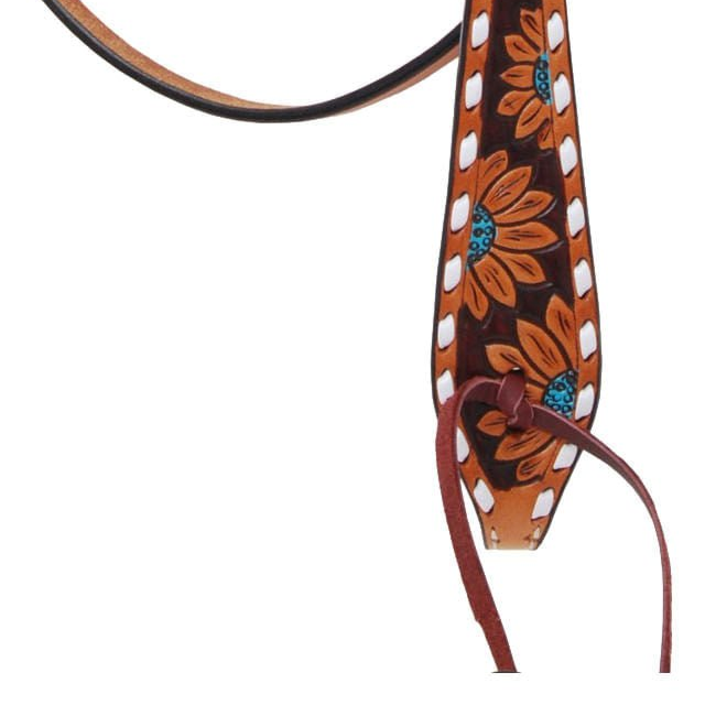 Rafter T Turquoise Sunflower Browband Headstall