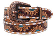 Rafter T Turquoise Sunflower Ladies Belt - Jeffers - Women > Accessories, Jewelry, Handbags