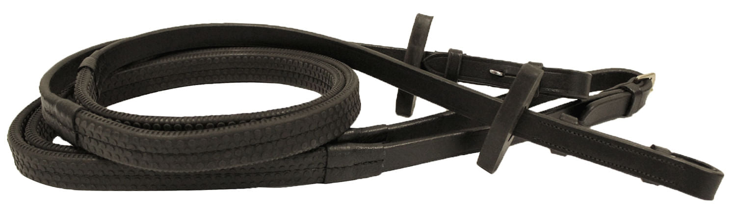 Rambo Micklem Rubber Reins, Black - Jeffers - Horse Supplies > Horse Tack > Reins