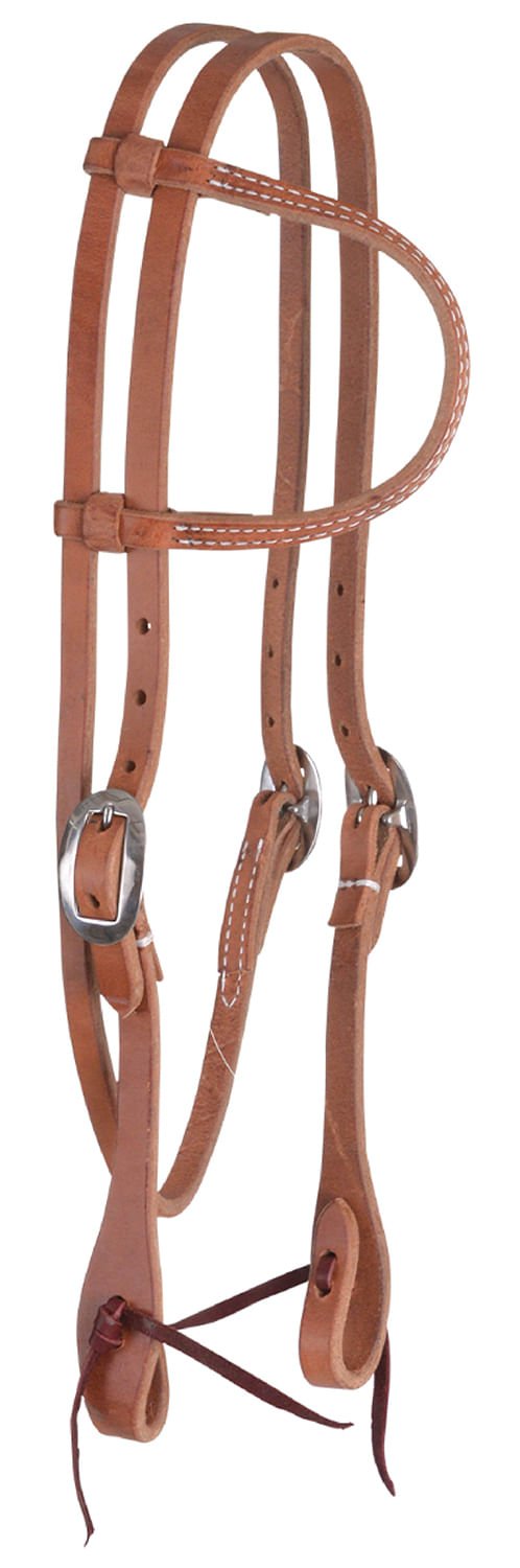 Reinsman Hermann Oak Slide Ear Headstall with Throatlatch, Full - Jeffers - Horse Supplies > Horse Tack > Bridles & Headstalls