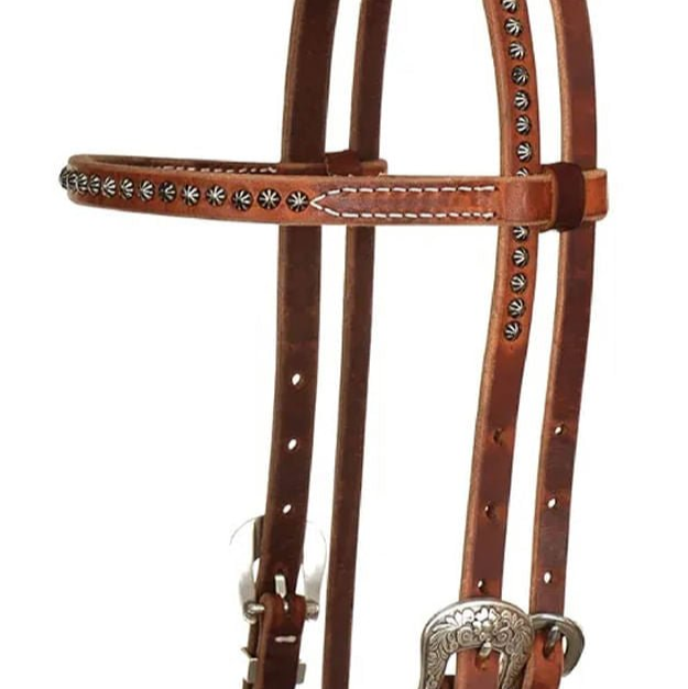 Reinsman Rosewood & Spots Browband Headstall, Full