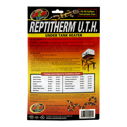 Reptitherm Under Tank Heater, 10 - 20 Gallon, 6' x 8' - Jeffers - Animal & Pet Supplies > Pet Heating Pads