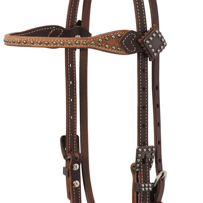 Weaver Rough Out Oiled Canyon Rose Browband Headstall