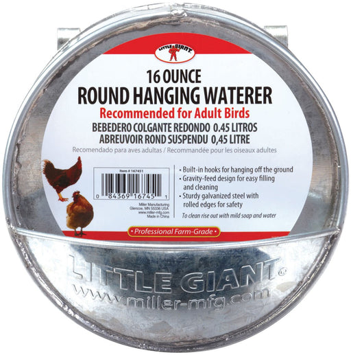 Round Hanging Chicken Waterer, 16 oz - Jeffers - Farm & Ranch Supplies > Livestock Feeders & Waterers