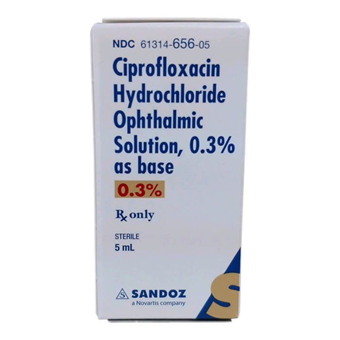 Rx Ciprofloxacin HCl Opth Solution 0.3% x 5 ml - Jeffers - Animal Health & Wellness > Medicine