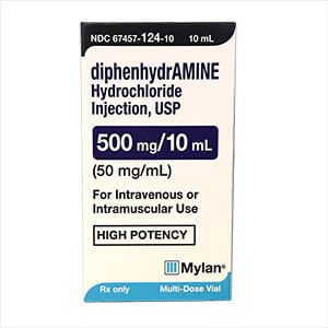 Rx Diphenhyrdramine Injectable, 50mg/ml x 10ml - Jeffers - Animal Health & Wellness > Medicine