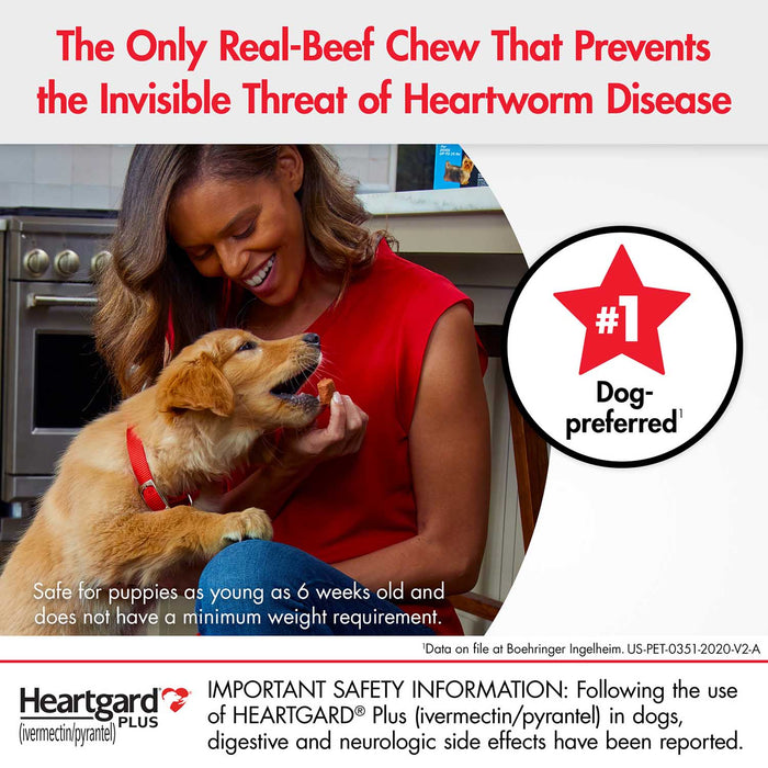 Rx Heartgard Plus Chewable, 1 Chew - Jeffers - Animal Health & Wellness > Medicine