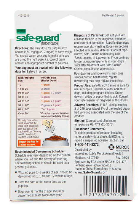 Safe - Guard Canine Dewormer - Jeffers - Animal Health & Wellness > Medicine