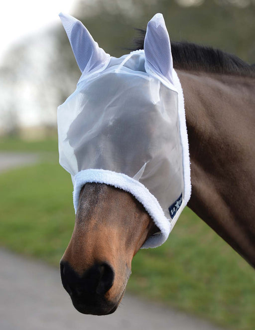 Saxon Fly Mask, White - Jeffers - Horse Supplies > Horse Fly Masks