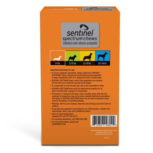 Sentinel Spectrum Chews for Dogs, 6 Chews - Jeffers - Animal Health & Wellness > Flea & Tick Control