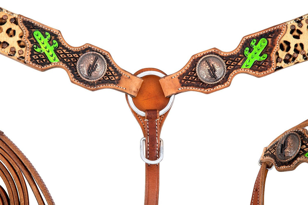 Showman Cactus & Cheetah Tack Set - Jeffers - Horse Supplies > Horse Tack > Tack Sets