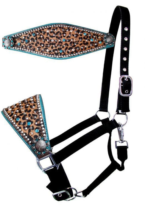 Showman Cheetah & Rhinestone Bronc Halter - Jeffers - Horse Supplies > Horse Tack > Horse Halters