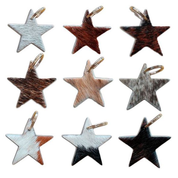 Showman Cowhide Star Keychain, Assorted - Jeffers - Women > Accessories, Jewelry, Handbags