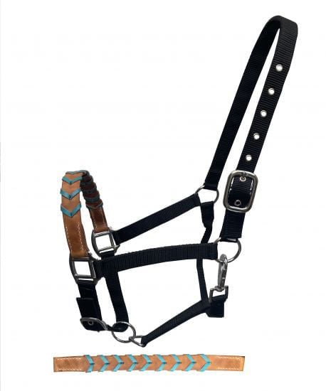 Showman Leather Nose & Buckstitch Halter - Jeffers - Horse Supplies > Horse Tack > Horse Halters