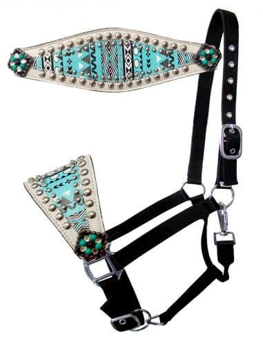 Showman Navajo & Rhinestone Bronc Halter - Jeffers - Horse Supplies > Horse Tack > Horse Halters