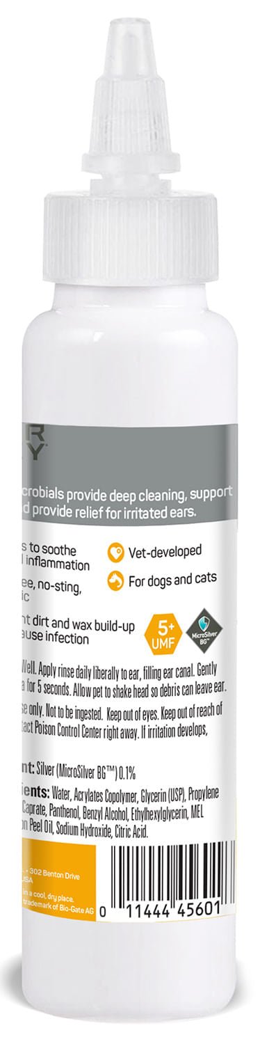 Silver Honey Rapid Ear Care Vet Strength Ear Rinse, 4 fl oz Bottle - Jeffers - Animal Health & Wellness > Ear Care