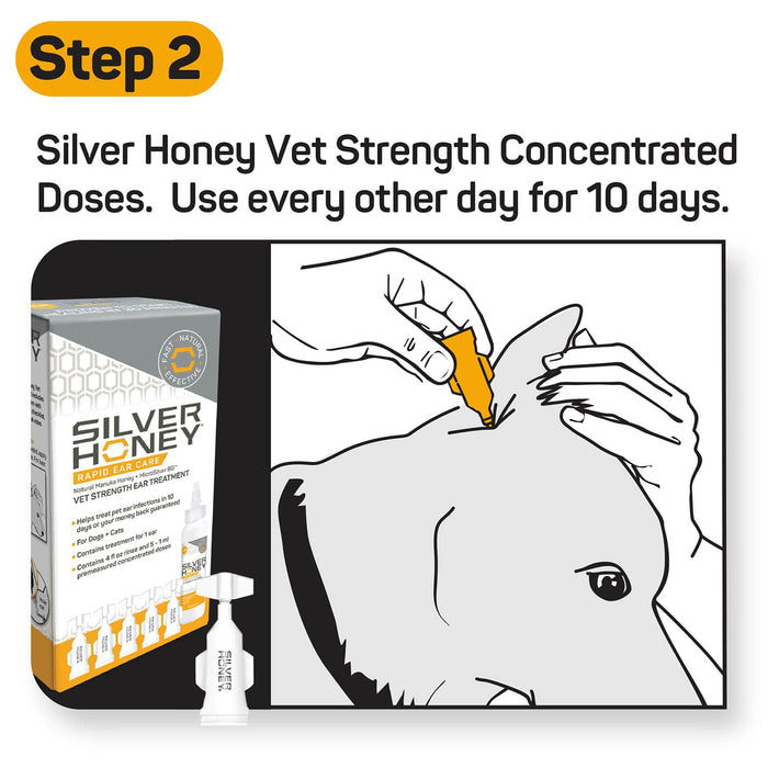 Silver Honey Rapid Ear Care Vet Strength Ear Treatment Rinse + Concentrated Doses - Jeffers - Animal Health & Wellness > Ear Care