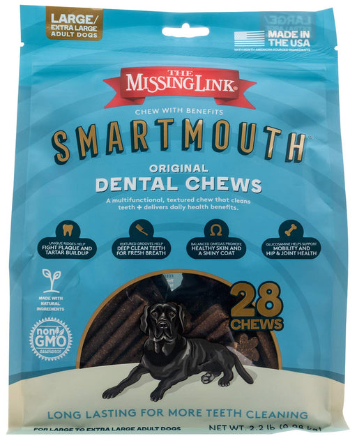 Smartmouth 7 - in - 1 Dental Chews for Dogs, L/XL, 28 ct - Jeffers - Dog Supplies > Dog Treats > Chews