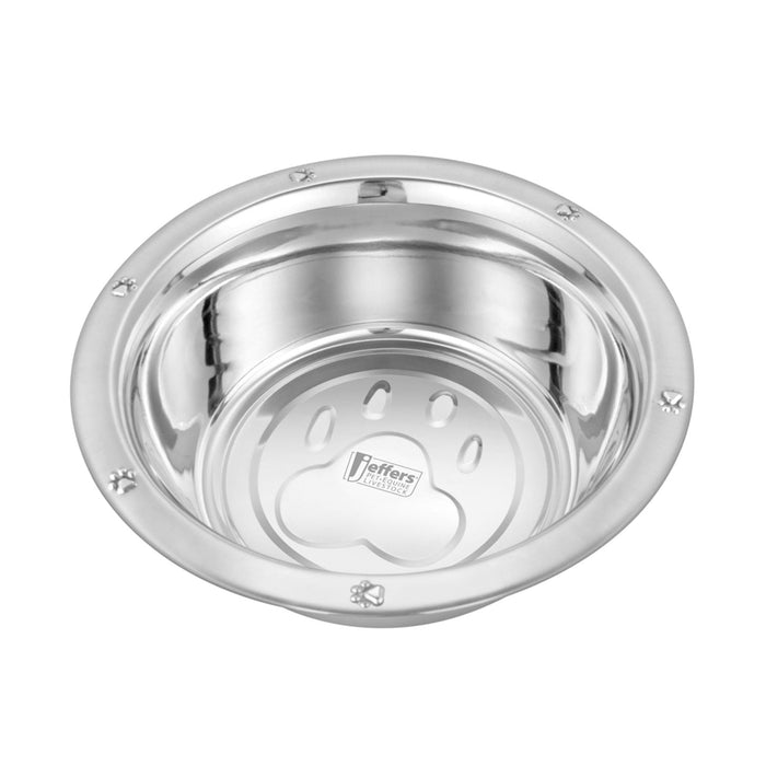 Stainless Steel Embossed Wide - Lip Bowls - Jeffers - Animal & Pet Supplies > Pet Bowls, Feeders & Waterers