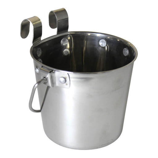 Stainless Steel Pail, Flat Sided Hook - On with Rivets - Jeffers - Farm & Ranch Supplies > Livestock Feeders & Waterers