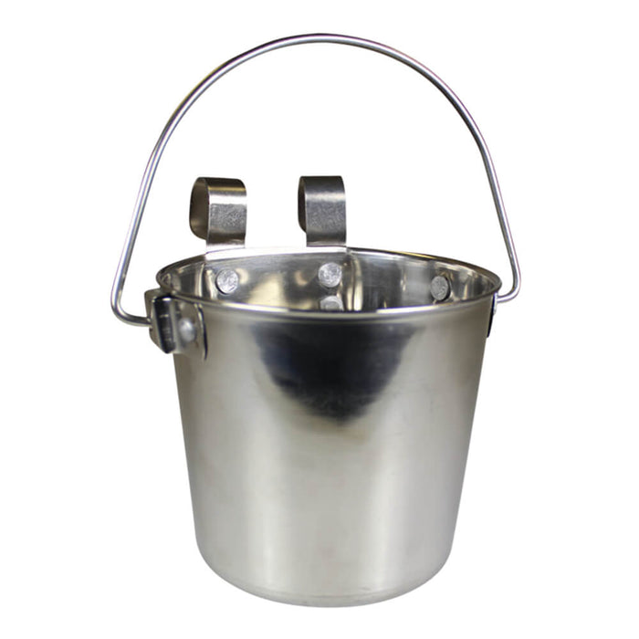 Stainless Steel Pail, Flat Sided Hook - On with Rivets - Jeffers - Farm & Ranch Supplies > Livestock Feeders & Waterers