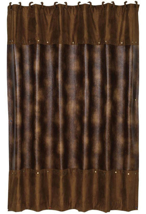 Studded Brown Faux Leather Shower Curtain - Jeffers - Home Goods & Gifts > Home Decor and Candles for Home Improvement