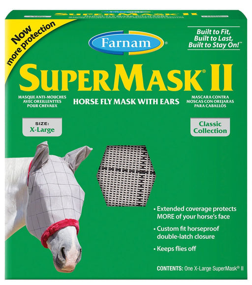 SuperMask II Classic Fly Mask with Ears, XL - Jeffers - Horse Supplies > Horse Fly Masks