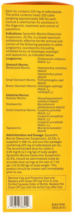 Synanthic Bovine Dewormer Suspension, 22.5% - Jeffers - Animal Health & Wellness > Medicine