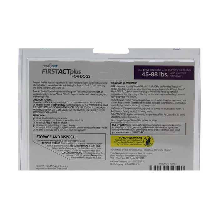 TevraPet FirstAct Plus for Dogs, 3 Month Supply - Jeffers - Animal Health & Wellness > Flea & Tick Control