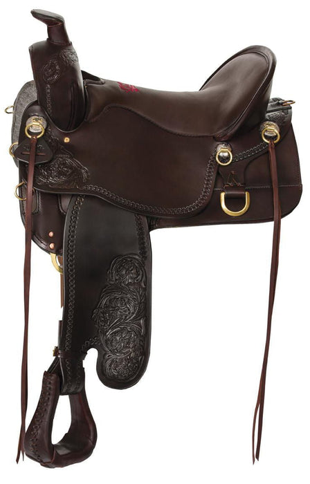 Tucker Custom High Plains Smooth Trail Saddle, Medium, Brown - Jeffers - Horse Supplies > Horse Tack > Saddles