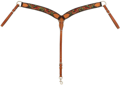 Turquoise Cross Cactus Contoured Breast Collar - Jeffers - Horse Supplies > Horse Tack > Breast Collars