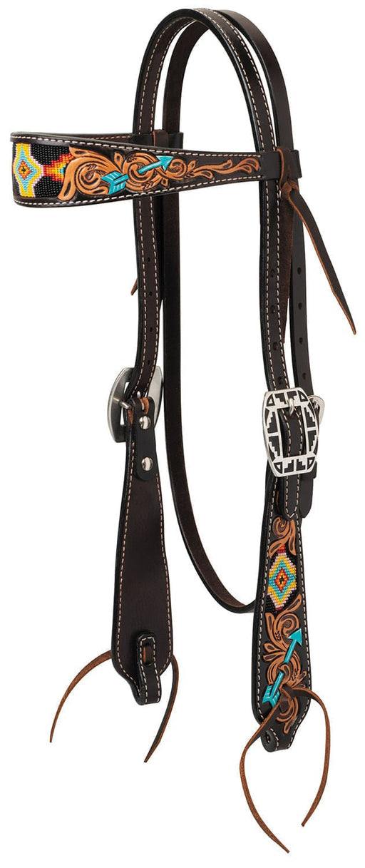 Turquoise Cross Navajo Arrow Browband Headstall - Jeffers - Horse Supplies > Horse Tack > Bridles & Headstalls