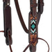 Turquoise Cross Two Toned Pony Browband Headstall - Jeffers - Horse Supplies > Horse Tack > Bridles & Headstalls