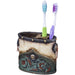 Turquoise Floral with Concho Tooth Brush Holder - Jeffers - Home Goods & Gifts > Home Decor and Candles for Home Improvement