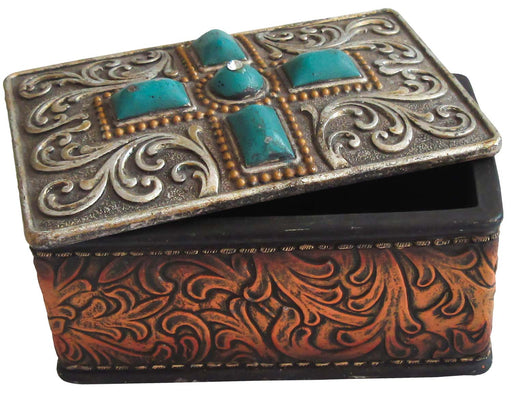 Turquoise Stones Jewelry & Trinket Box - Jeffers - Home Goods & Gifts > Home Goods & Gifts