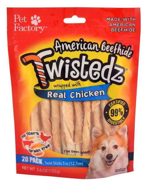 Twistedz 5' Beefhide Twist Sticks Wrapped with Real Meat, 20 - pk - Jeffers - Dog Supplies > Dog Treats