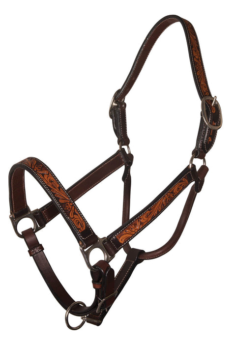 Two - Tone Floral Leather Halter for Horses - Jeffers - Horse Supplies > Horse Tack > Horse Halters