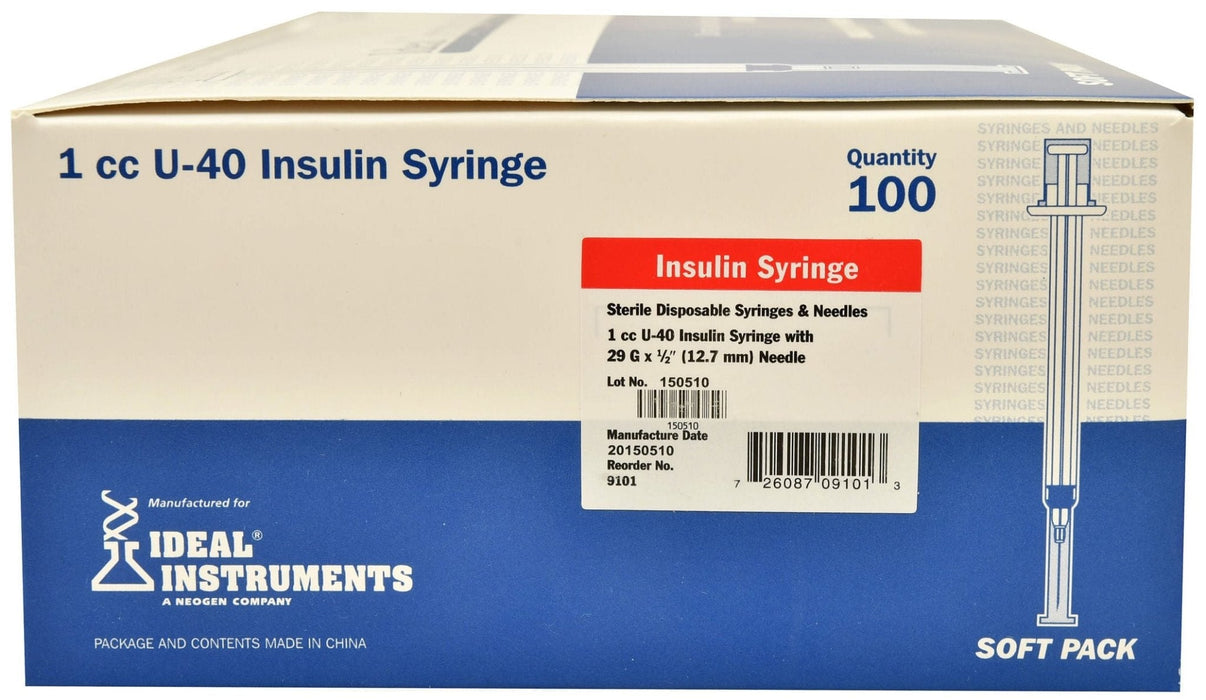 U - 40 Syringes w/ 29G x 1/2' Needles, Box of 100 - Jeffers - Animal Health & Wellness > Medical Supplies