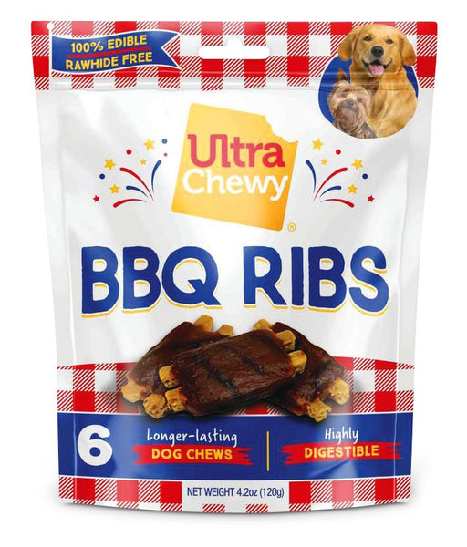 Ultra Chewy BBQ Ribs 6ct - Jeffers - Dog Supplies > Dog Treats