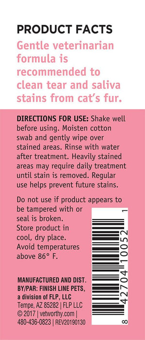 Vet Worthy Feline Tear Stain Cleaner, 4 oz - Jeffers - Animal Health & Wellness > Skin & Coat Care