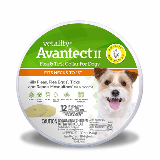 Vetality Avantect II Flea & Tick Collar for Dogs, 2 pack - Jeffers - Animal Health & Wellness > Flea & Tick Control