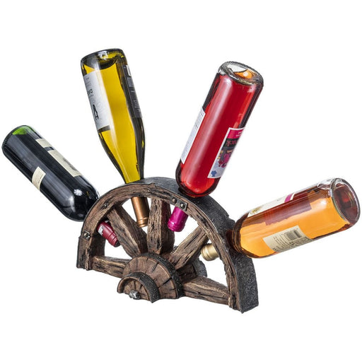 Wagon Wheel Wine Bottle Holder - Jeffers - Home Goods & Gifts > Home Decor and Candles for Home Improvement