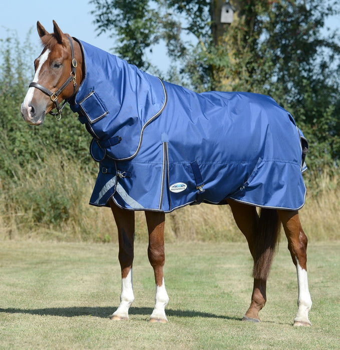 WeatherBeeta ComFITec Ultra Tough II Detach - a - Neck, Medium/Lite, Blue/Charcoal - Jeffers - Horse Supplies > Horse Blankets & Sheets