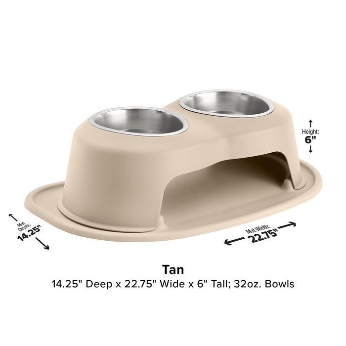 WeatherTech Double High Pet Feeding System, Stainless Steel - Jeffers - Animal & Pet Supplies > Pet Bowls, Feeders & Waterers