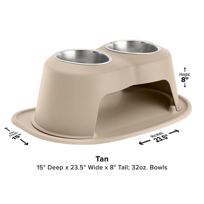 WeatherTech Double High Pet Feeding System, Stainless Steel - Jeffers - Animal & Pet Supplies > Pet Bowls, Feeders & Waterers